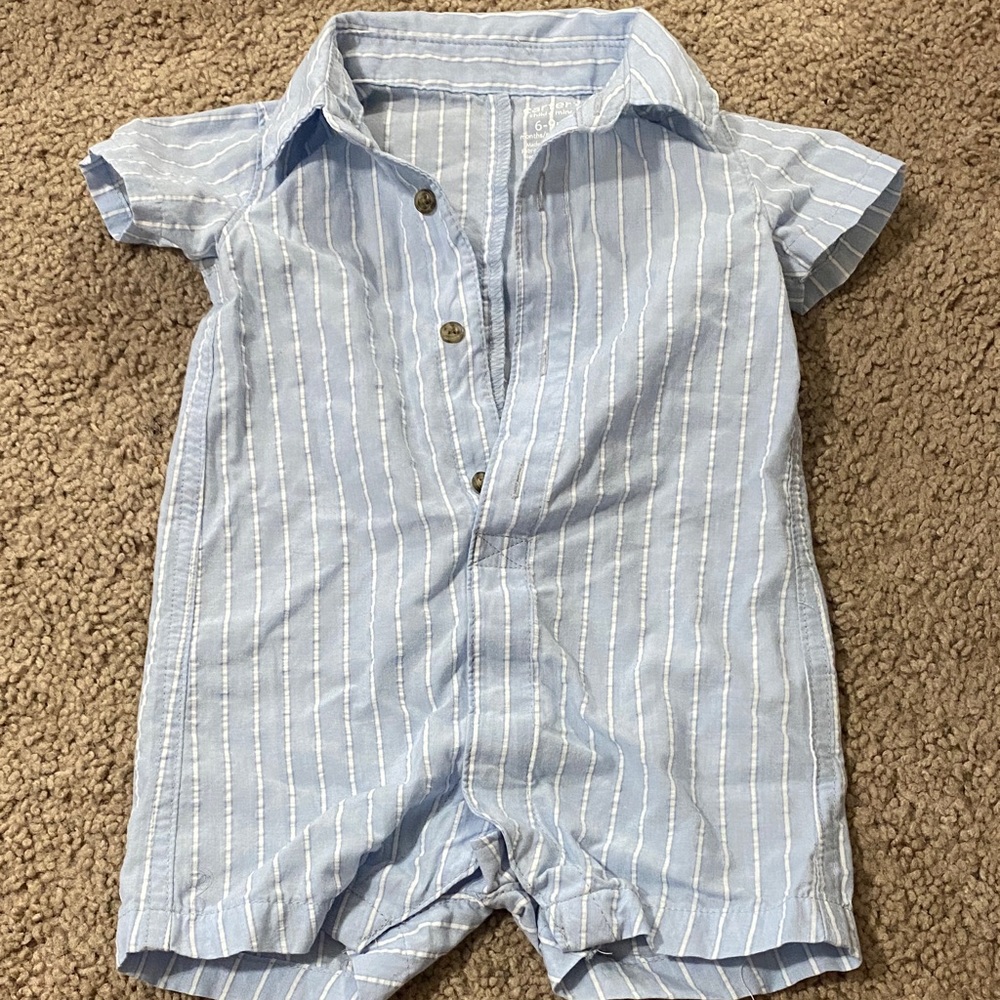 Blue Striped Kids One Piece